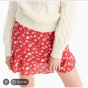 J.Crew Mercantile Red Floral skirt